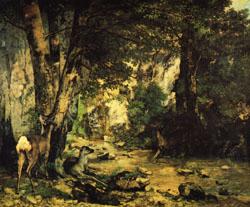 Gustave Courbet A Thicket of Deer at the Stream of Plaisir-Fontaine china oil painting image